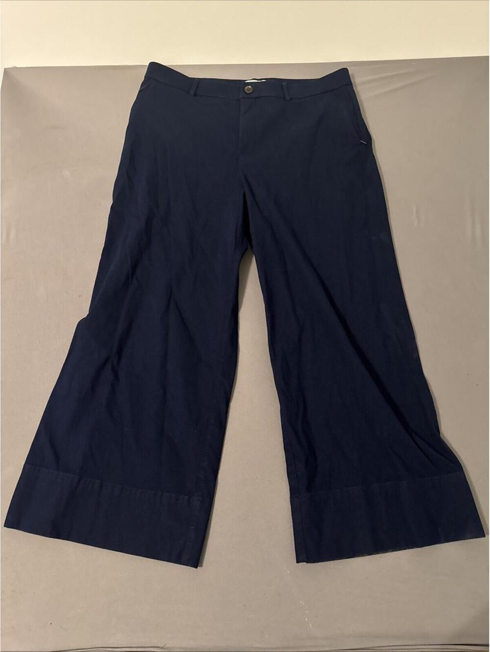 SPANX Supersmooth Stretch Twill Wide Leg Crop Pants 1x Tall 21279Q Career Blue